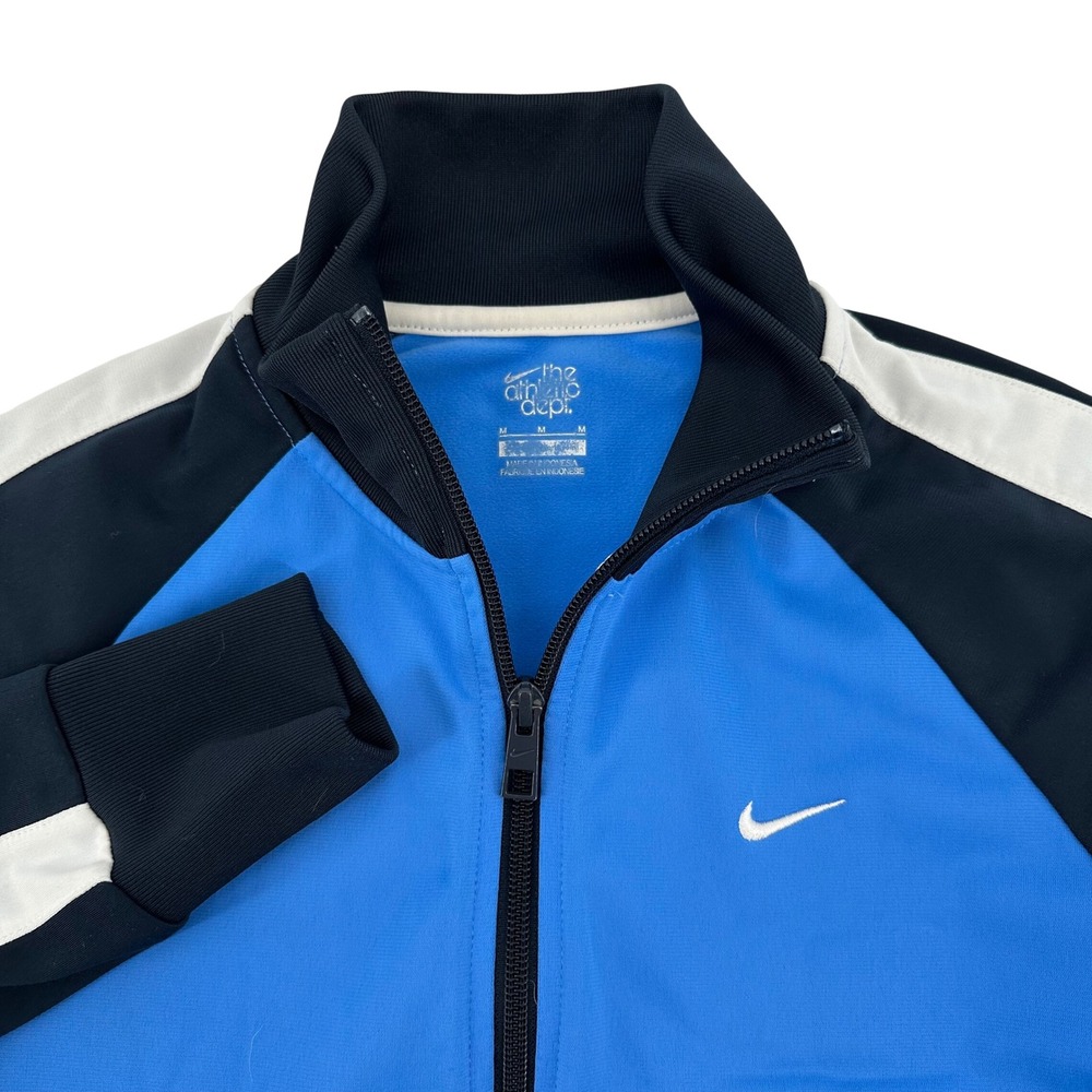 Nike The Athletic Dept Vintage Blue Black Track Jacket Womens Medium 472595-412